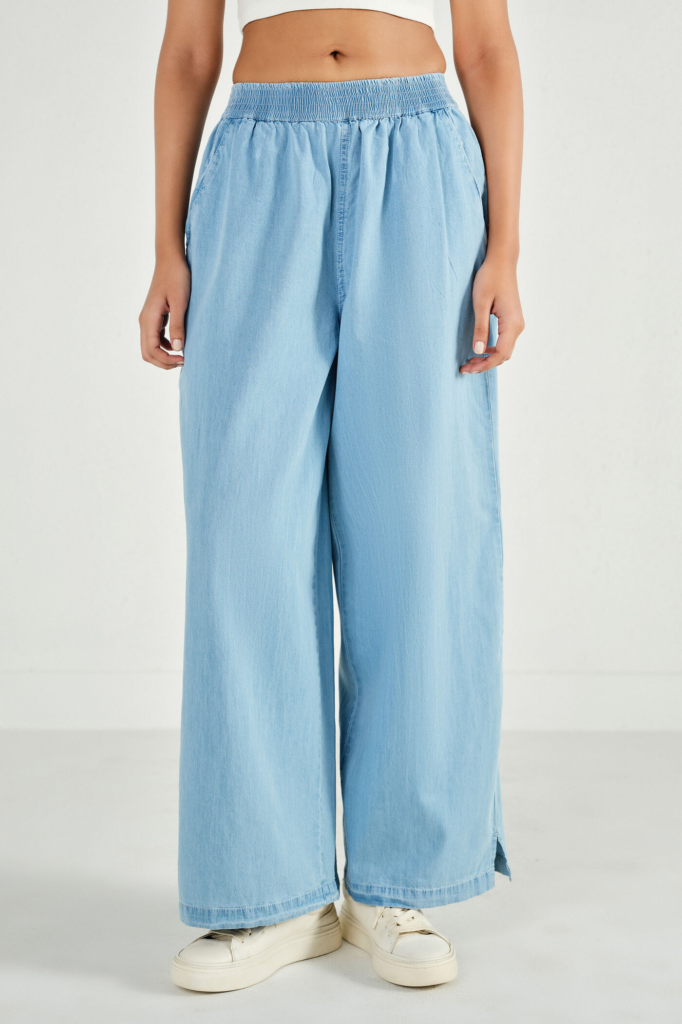 Icy Blue Denim Pants